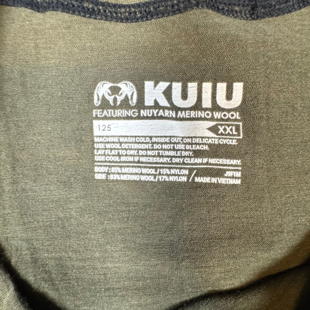 KUIU ULTRA Merino 125 Mens XXL Olive Green Black Short Sleeve Hunting Base Layer - Picture 4 of 8